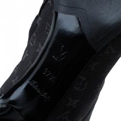 Pre Owned بوت كاحل لوي فيتون ايديل بإبزيم مونوغرامي أسود مقاس 37.5