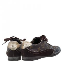 مملوكة مسبقًا Louis Vuitton Brown Monogram Canvas and Leather Square Toe Sneakers Size 36