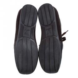 مملوكة مسبقًا Louis Vuitton Brown Monogram Canvas and Leather Square Toe Sneakers Size 36