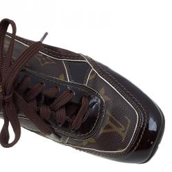 مملوكة مسبقًا Louis Vuitton Brown Monogram Canvas and Leather Square Toe Sneakers Size 36