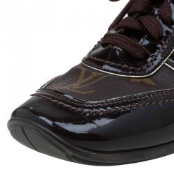 مملوكة مسبقًا Louis Vuitton Brown Monogram Canvas and Leather Square Toe Sneakers Size 36