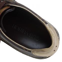 مملوكة مسبقًا Louis Vuitton Brown Monogram Canvas and Leather Square Toe Sneakers Size 36