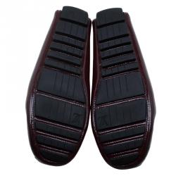 Pre Owned حذاء لوفرز لوي فيتون زين جلد لامع عنابي مقاس 37