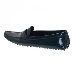 Pre Owned حذاء لوي فيتون جلد فضي ميتالك لوفرز مقاس 37