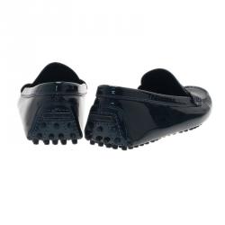 Pre Owned حذاء لوي فيتون جلد فضي ميتالك لوفرز مقاس 37