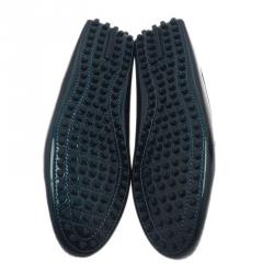 Pre Owned حذاء لوي فيتون جلد فضي ميتالك لوفرز مقاس 37