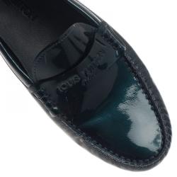 Pre Owned حذاء لوي فيتون جلد فضي ميتالك لوفرز مقاس 37