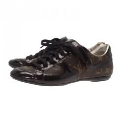 Louis Vuitton Brown Patent Monogram Canvas Sneakers Size 37.5