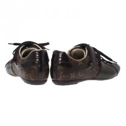 Louis Vuitton Brown Patent Monogram Canvas Sneakers Size 37.5