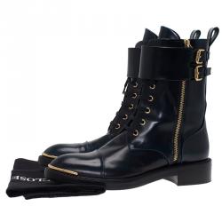 Pre Owned Louis Vuitton Navy Blue Leather Like A Man Ranger Boots Size 37.5