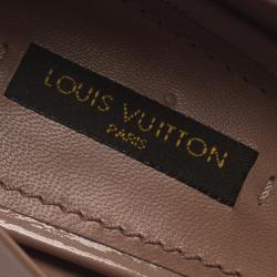 مملوكة مسبقًا حذاء كعب عالي لوي فيتون أوه ريلي! جلد بيج مقدمة مفتوحة نعل سميك مقاس 40.5