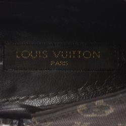 Pre Owned Louis Vuitton Brown Monogram Idylle Canvas and Patent Judy Peep Toe Ankle Boots Size 38