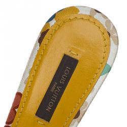 Louis Vuitton Multicolor Floral Print Satin Slides Size 37.5