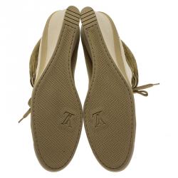 Louis Vuitton Beige Batignolles Wedge High Top Sneakers Size 40