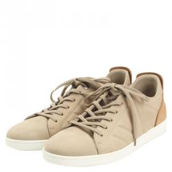 مملوكة مسبقًا Louis Vuitton Beige Leather and Nubuck Sneakers Size 41.5