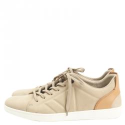 مملوكة مسبقًا Louis Vuitton Beige Leather and Nubuck Sneakers Size 41.5