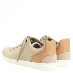 مملوكة مسبقًا Louis Vuitton Beige Leather and Nubuck Sneakers Size 41.5