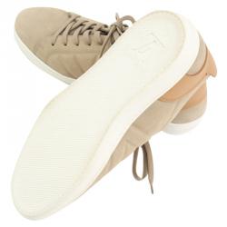 مملوكة مسبقًا Louis Vuitton Beige Leather and Nubuck Sneakers Size 41.5