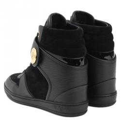 Louis Vuitton Black Epi Leather and Suede Postmark Sneaker Boots Size 39.5