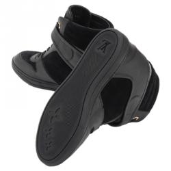 Louis Vuitton Black Epi Leather and Suede Postmark Sneaker Boots Size 39.5