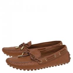 Pre Owned حذاء لوفرز لوي فيتون غلوريا جلد بني مونوغرامي مقاس 36