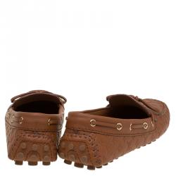 Pre Owned حذاء لوفرز لوي فيتون غلوريا جلد بني مونوغرامي مقاس 36