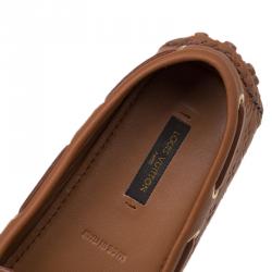 Pre Owned حذاء لوفرز لوي فيتون غلوريا جلد بني مونوغرامي مقاس 36