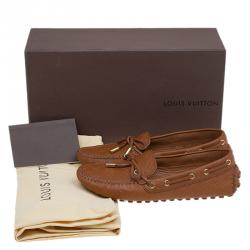 Pre Owned حذاء لوفرز لوي فيتون غلوريا جلد بني مونوغرامي مقاس 36