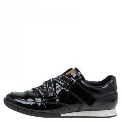 Louis Vuitton Black Patent Velcro Sneakers Size 38