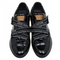 Louis Vuitton Black Patent Velcro Sneakers Size 38