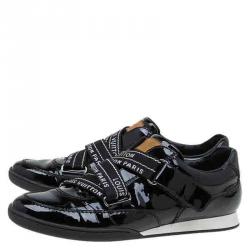Louis Vuitton Black Patent Velcro Sneakers Size 38
