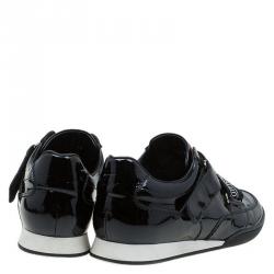 Louis Vuitton Black Patent Velcro Sneakers Size 38