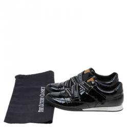Louis Vuitton Black Patent Velcro Sneakers Size 38