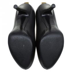 Pre Owned Louis Vuitton Black Leather Oh Really! Peep Toe Pumps Size 35.5