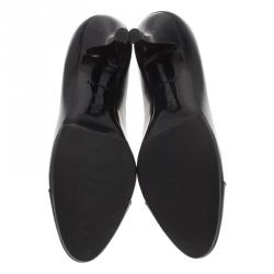 Pre Owned Louis Vuitton Black Patent Chain Link Pumps Size 39
