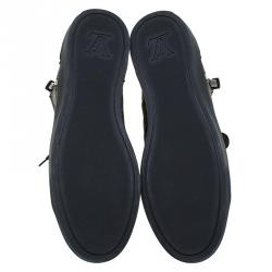 Louis Vuitton Black Monogram Embossed Leather Punchy High Top Sneakers Size 38.5