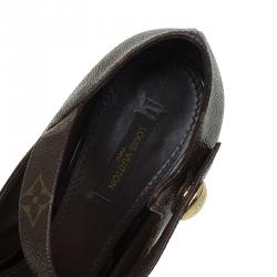 Pre Owned Louis Vuitton Monogram Canvas Ritual Mary Jane Peep Toe Pumps Size 39
