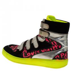 مملوكة مسبقًا Louis Vuitton Neon Graffiti Stephen Sprouse High Top Sneakers Size 39.5