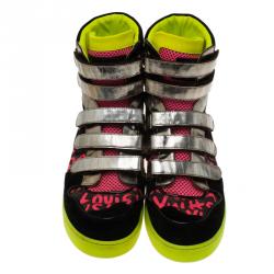 مملوكة مسبقًا Louis Vuitton Neon Graffiti Stephen Sprouse High Top Sneakers Size 39.5