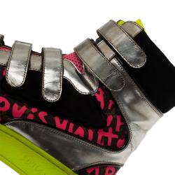 مملوكة مسبقًا Louis Vuitton Neon Graffiti Stephen Sprouse High Top Sneakers Size 39.5