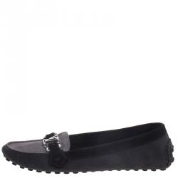Pre Owned Louis Vuitton Tri Color Suede Oxford Loafers Size 39