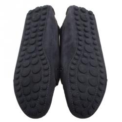 Pre Owned Louis Vuitton Tri Color Suede Oxford Loafers Size 39