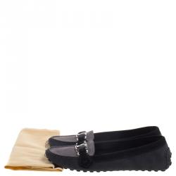 Pre Owned Louis Vuitton Tri Color Suede Oxford Loafers Size 39