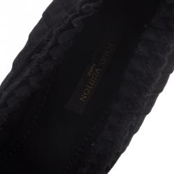 Pre Owned حذاء كعب عالي لوي فيتون بالمورال ساتان أسود بطيات مقاس 39.5