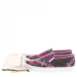 مملوكة مسبقًا حذاء رياضي لوي فيتون هاربور كانفاس مونوغرامي بني نقشة السلسلة سليب-أون مقاس 41