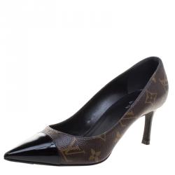 Patent leather heels Louis Vuitton Brown size 37 EU in Patent leather -  24944923