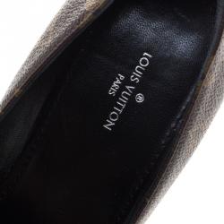 Pre Owned Louis Vuitton Brown Monogram Canvas and Patent Leather Fetish Pumps Size 36