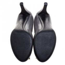 Pre Owned Louis Vuitton Grey Leather Magnetic Pumps Size 40