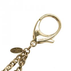 Pre Owned Louis Vuitton Brown Balls Gold Tone Monogram Bag Charm