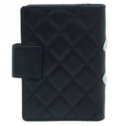 مملوكة مسبقًا غطاء أجندة  شانيل كامبون جلد أسود مبطن